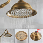 Installation de douche encastrée en laiton antique Marlen pour usage intérieur ou extérieur