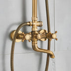 Installation de douche encastrée en laiton antique Marlen pour usage intérieur ou extérieur