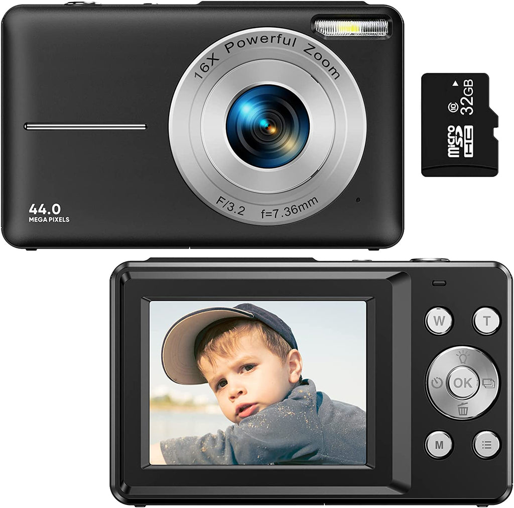 Fotocamera compatta Pro per vlogging 44MP 1080P con zoom 16x ricaricabile