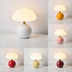 Lyvara Cream Ceramic Mushroom Lamp With PVC Bauhaus Style