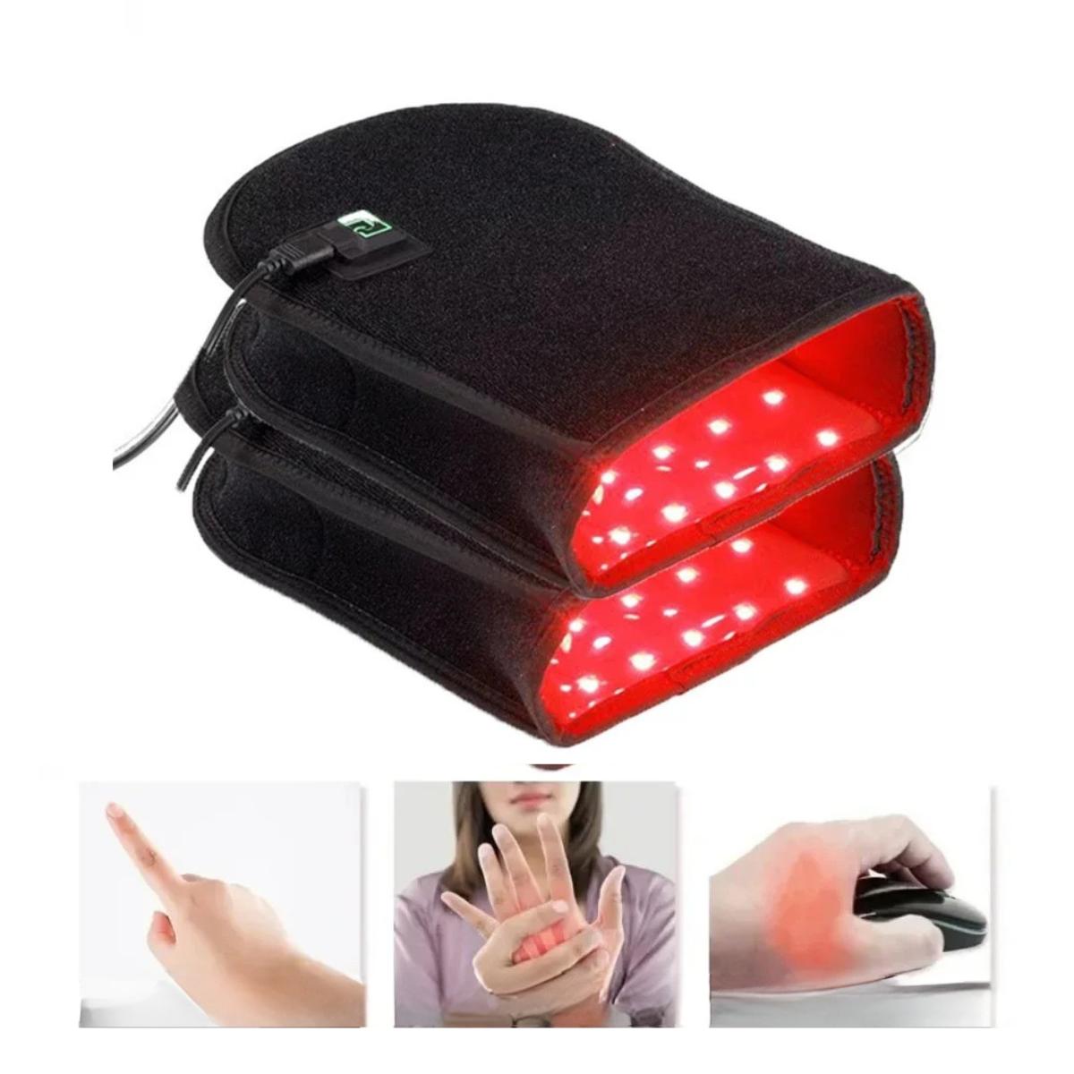 Mănușă LumaFlex cu lumină roșie pentru confortul încheieturii și ușurința mâinii