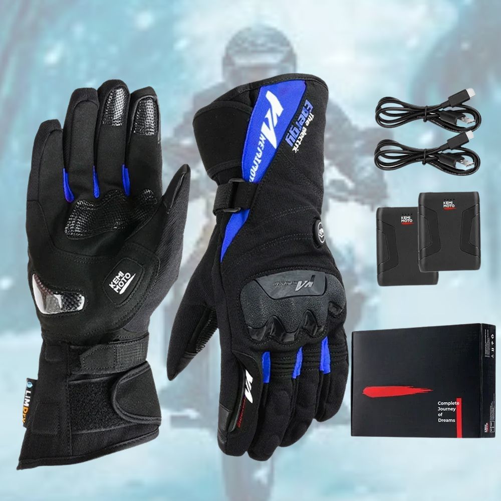 Guanti da Moto Riscaldati VeloWarm Ricaricabili via USB per Gite al Freddo