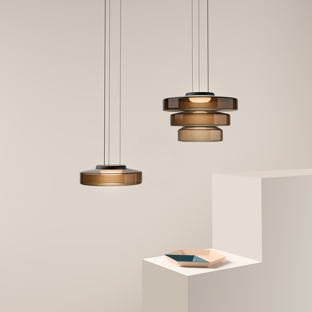 Asteron Pendant Light With Glass Ceiling Lamp In Bauhaus Style