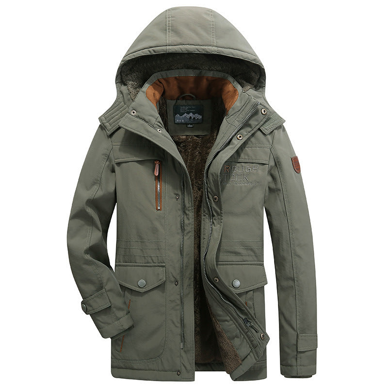 Parka de invierno FrostGuard con capucha, cortaviento e impermeable