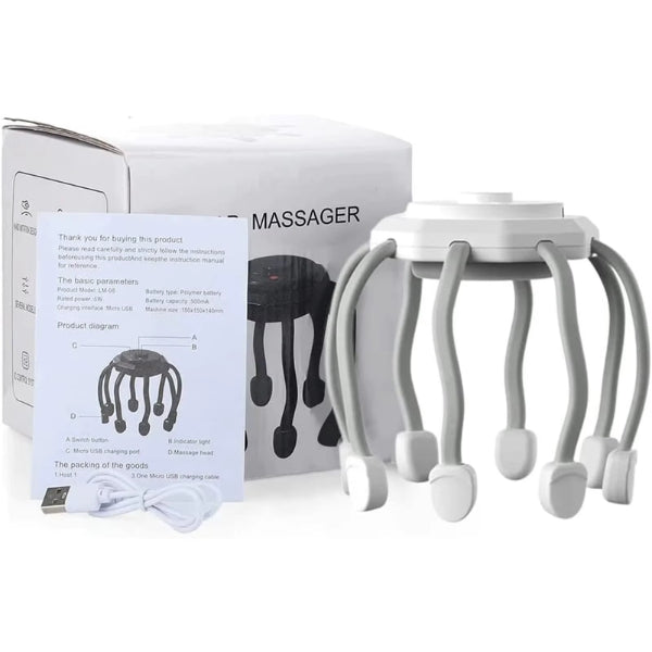 Zentara Head Massager With Acupressure Nodes And Mild Vibration