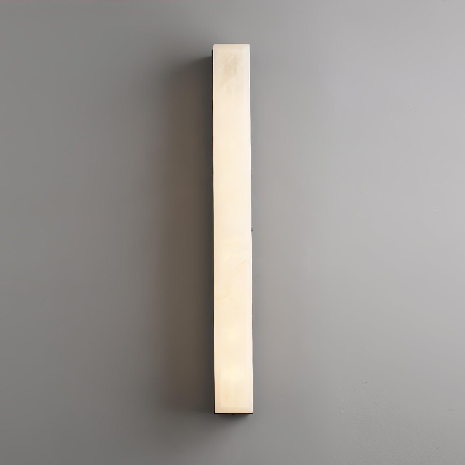 Lyra Wall Light In Brass And Alabaster With Slim Vertical Profile For Bedroom