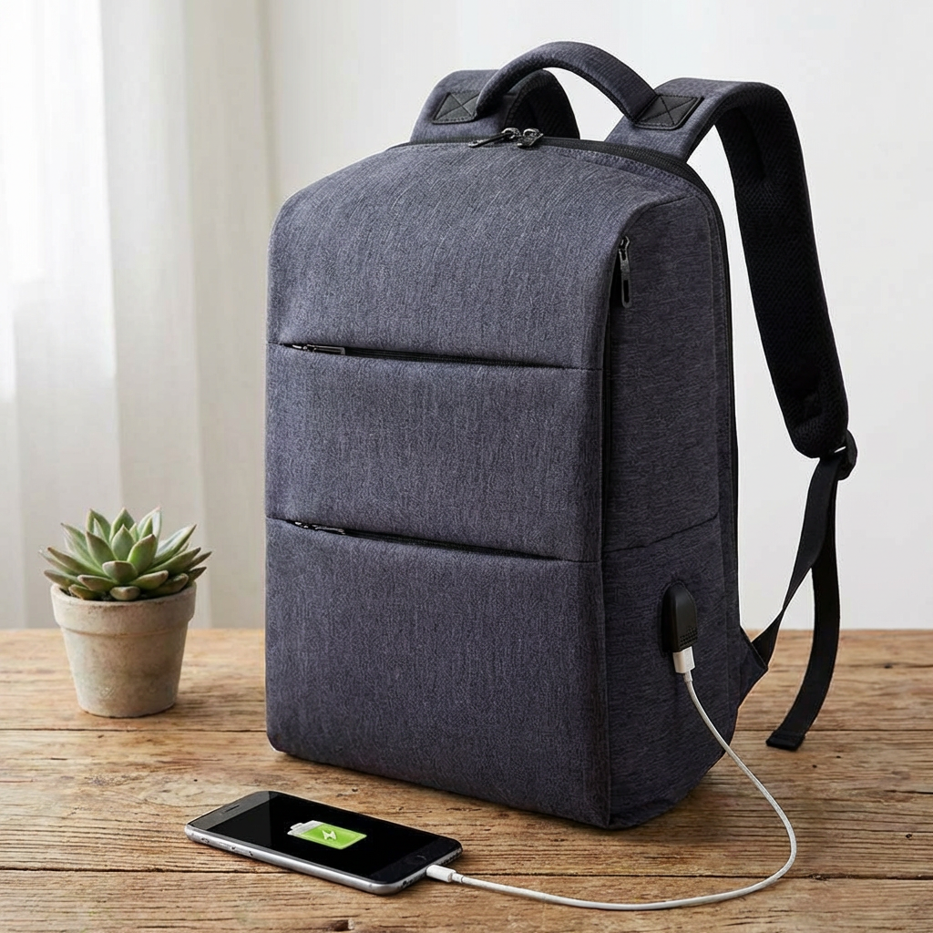 Sac à dos pour ordinateur portable résistant à l'eau avec bretelles rembourrées et compartiment pour ordinateur portable