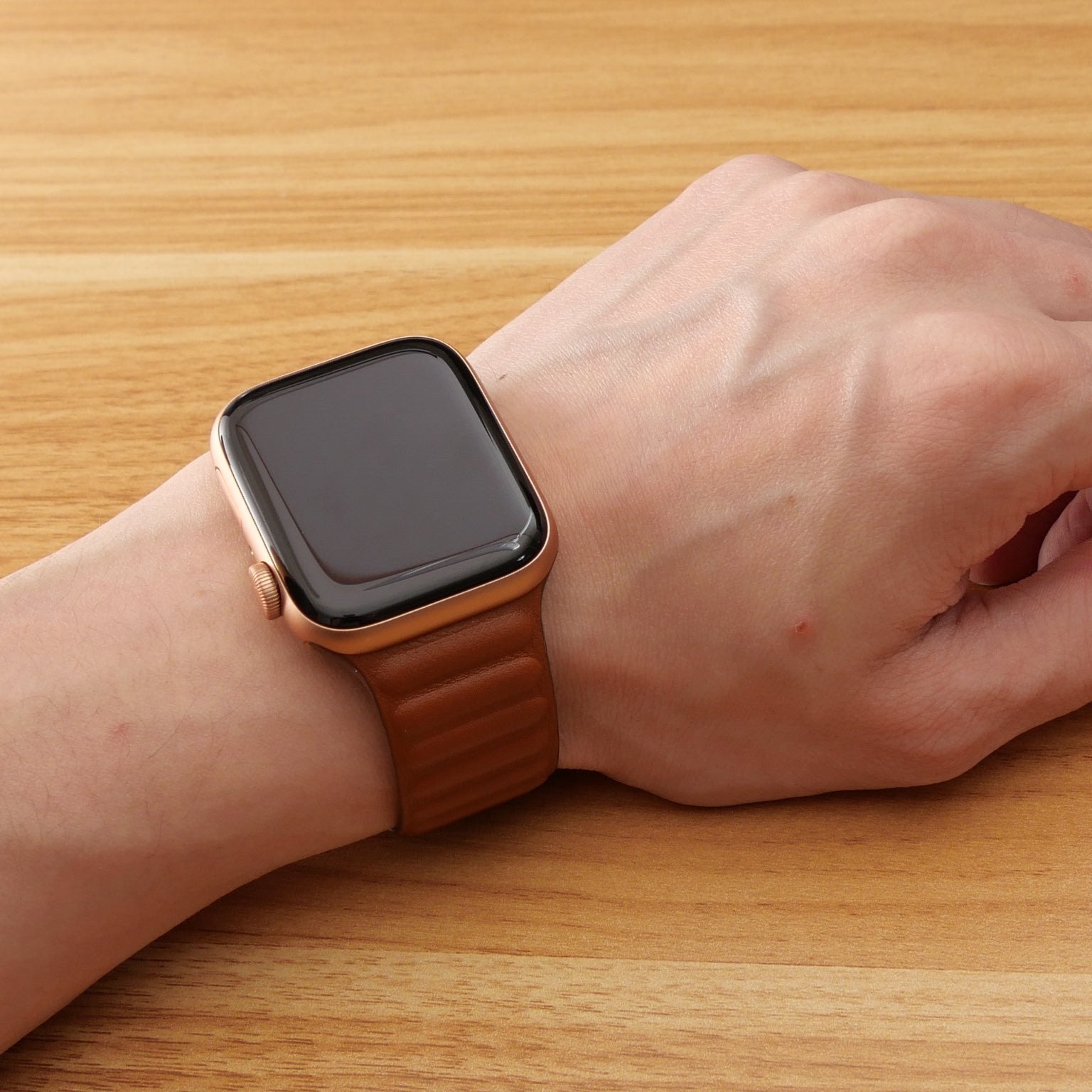 Kerrin Magnetic Leather Link Band Compatible With Apple Watch
