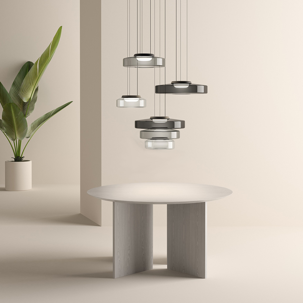 Asteron Pendant Light With Glass Ceiling Lamp In Bauhaus Style