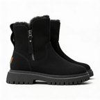 Warm Ladies Winter Boots – Mid-Calf Boots with Fur Lining and Non-Slip Sole