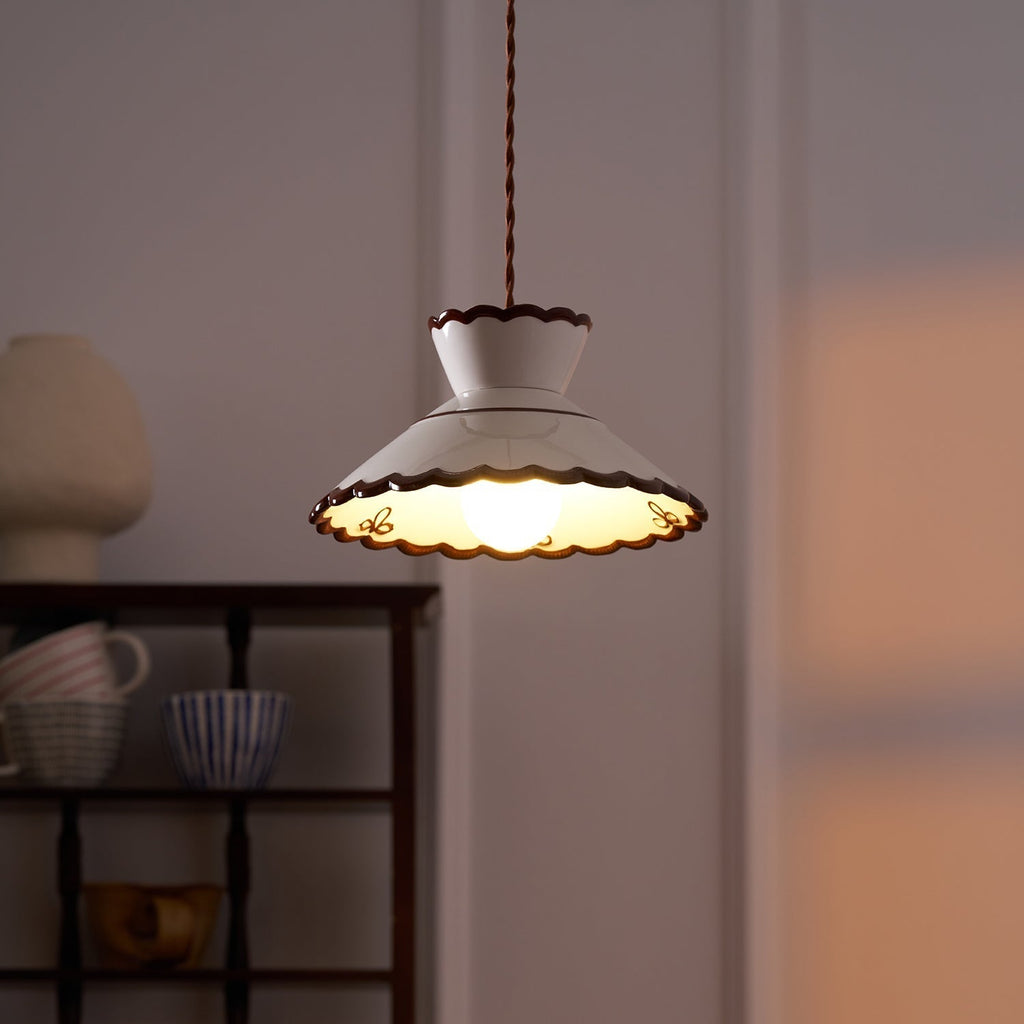 Lampa wisząca Aurelia ceramiczna z vintage'owym urokiem do kuchni i kawiarni