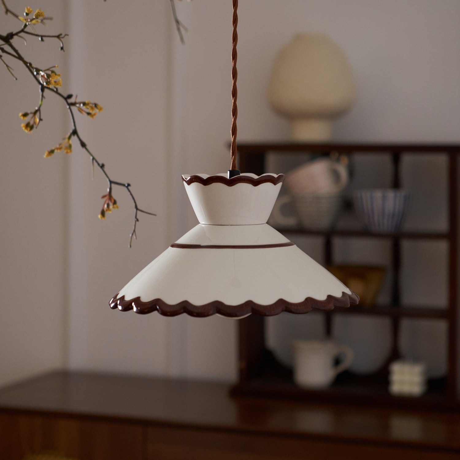 Lampa wisząca Aurelia ceramiczna z vintage'owym urokiem do kuchni i kawiarni