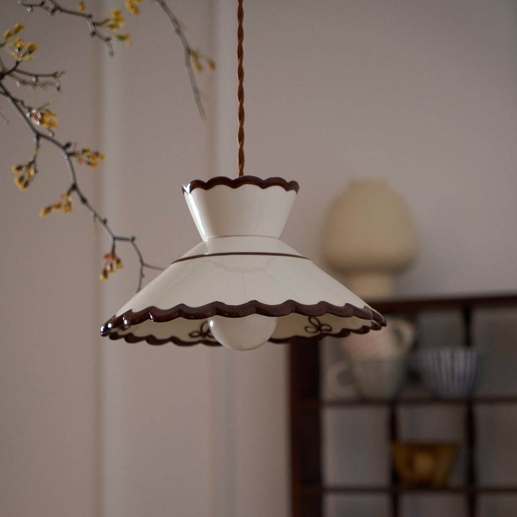 Lampa wisząca Aurelia ceramiczna z vintage'owym urokiem do kuchni i kawiarni