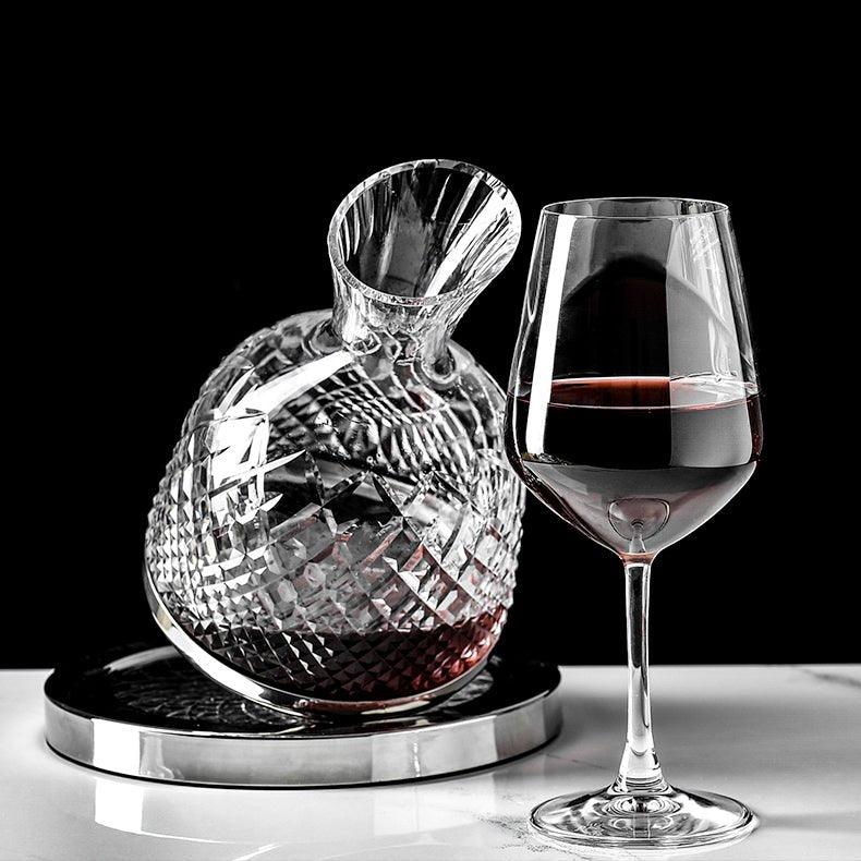 Luminara 手工吹制水晶红酒醒酒器，360度旋转