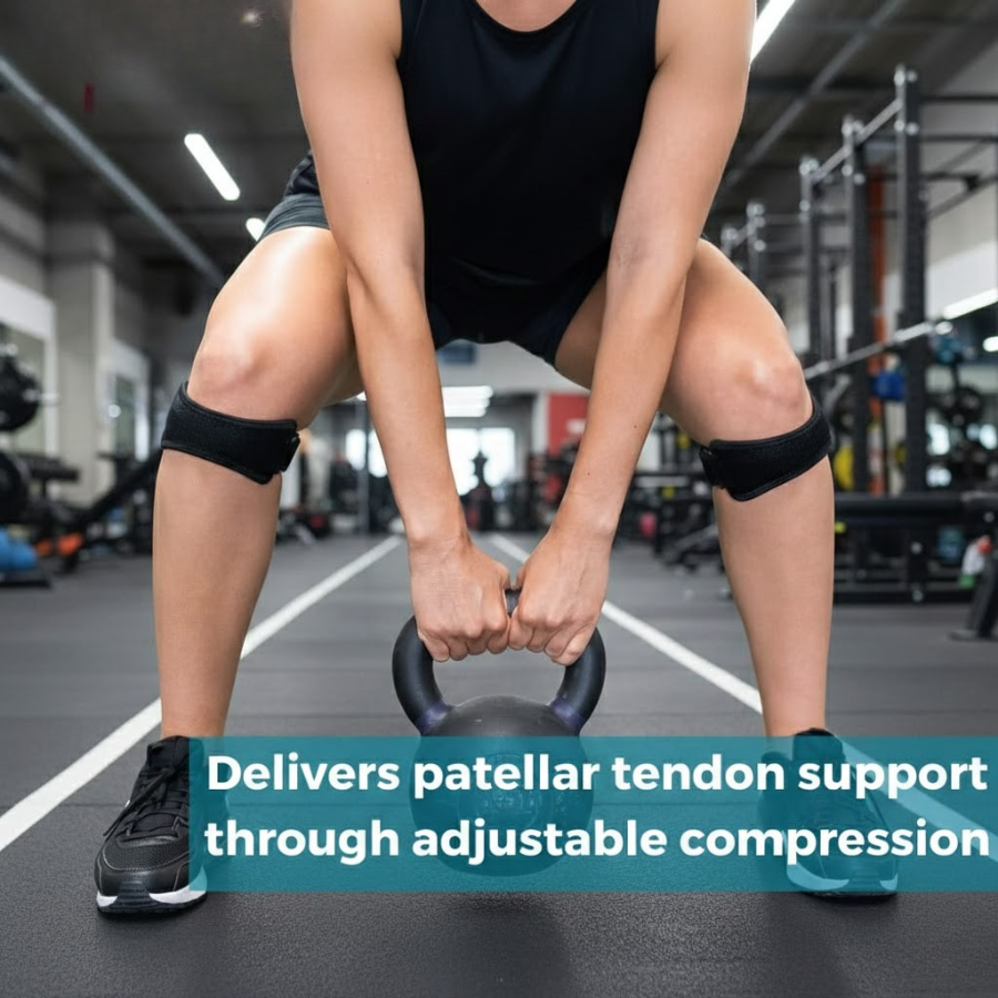 Fascia di Supporto per Ginocchio con Cuscinetto in Gel Integrato per Comfort e Compressione Delicata