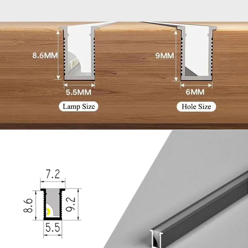 Laagprofiel LED-lichtbalk voor onder kast met verstelbare lengte