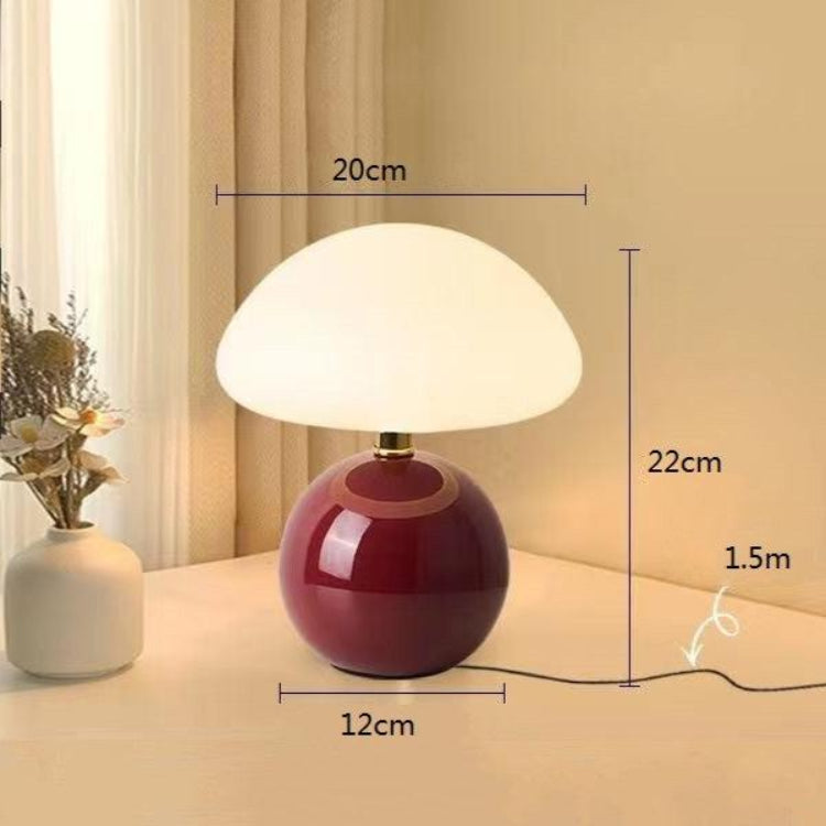 Lyvara Cream Ceramic Mushroom Lamp With PVC Bauhaus Style