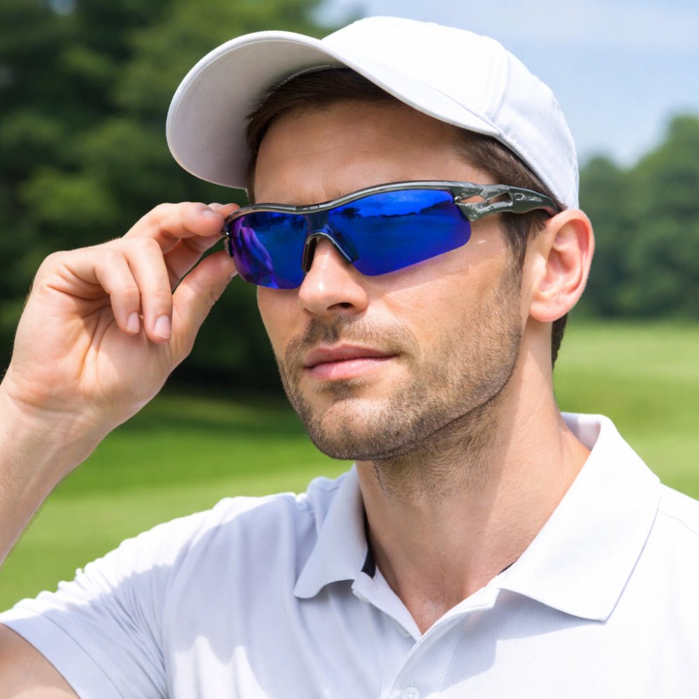 Ochelari cu lentile albastre pentru găsirea mingilor de golf, echipament sportiv