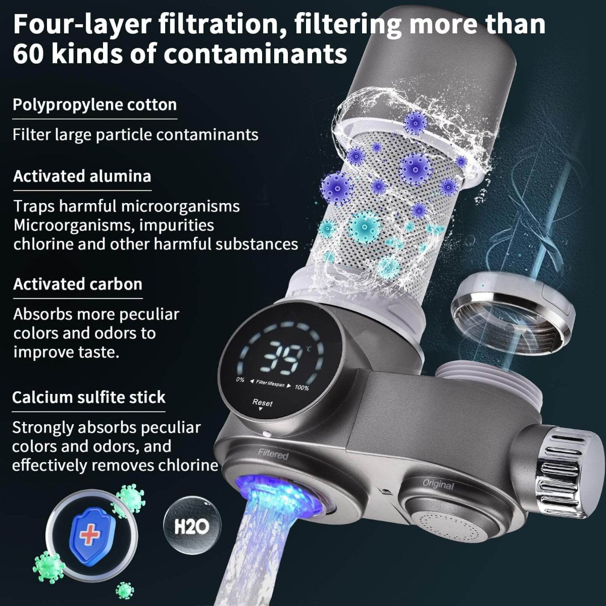 ClearView LED Display Faucet Water Filter For Cleaner Tap Water
