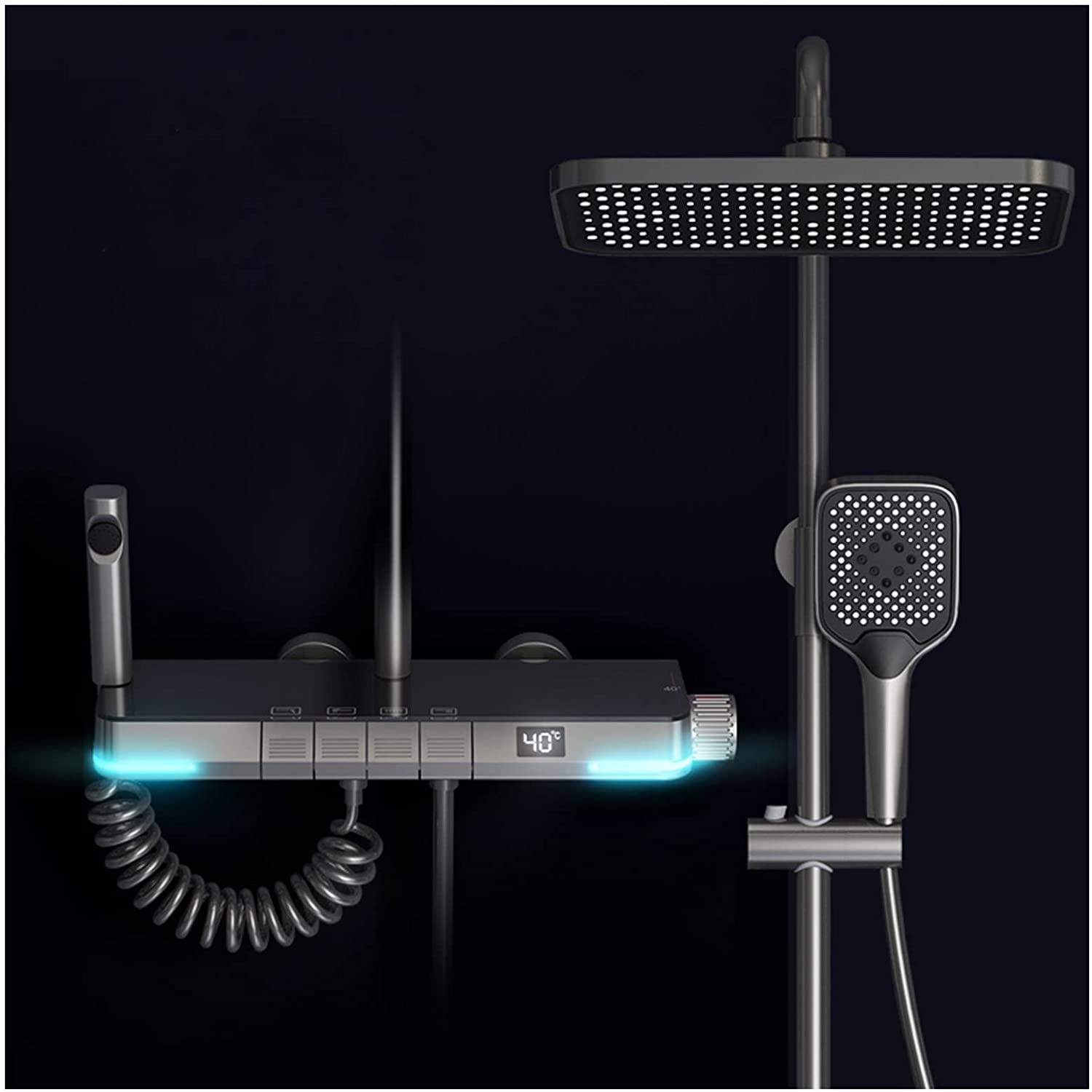 Douche thermostatique numérique Aurell avec unité d'affichage