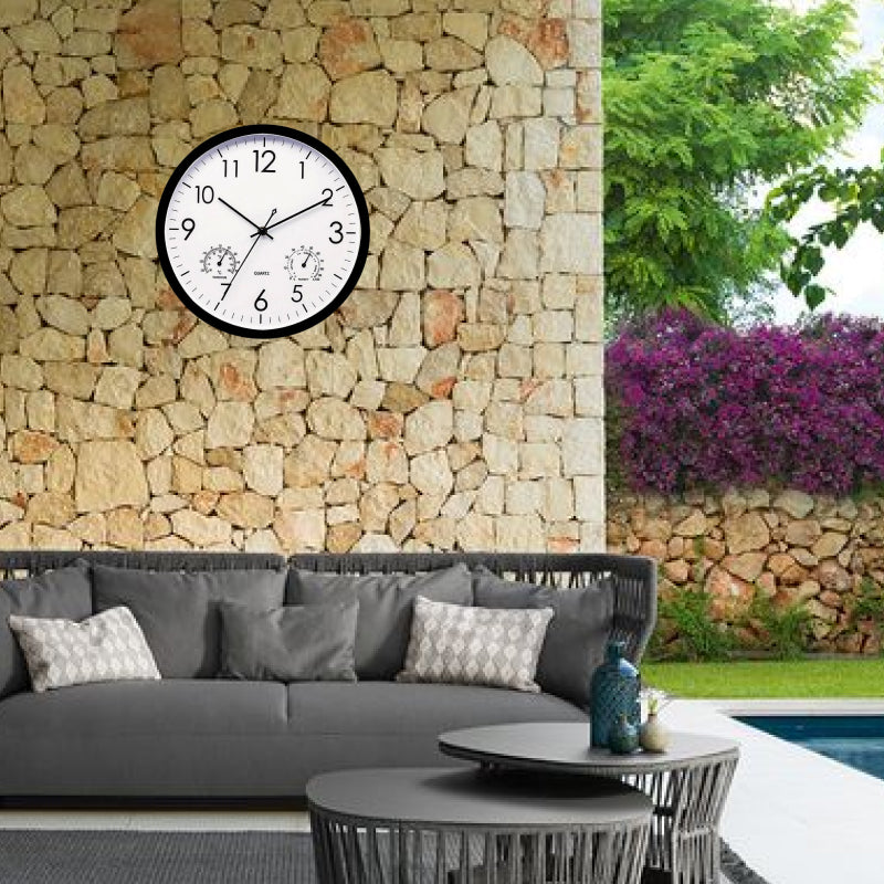 Rugged Retro Outdoor Clock With Temperature And Humidity Display