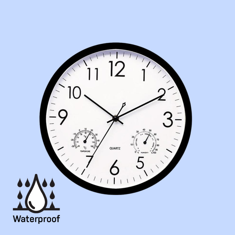 Rugged Retro Outdoor Clock With Temperature And Humidity Display