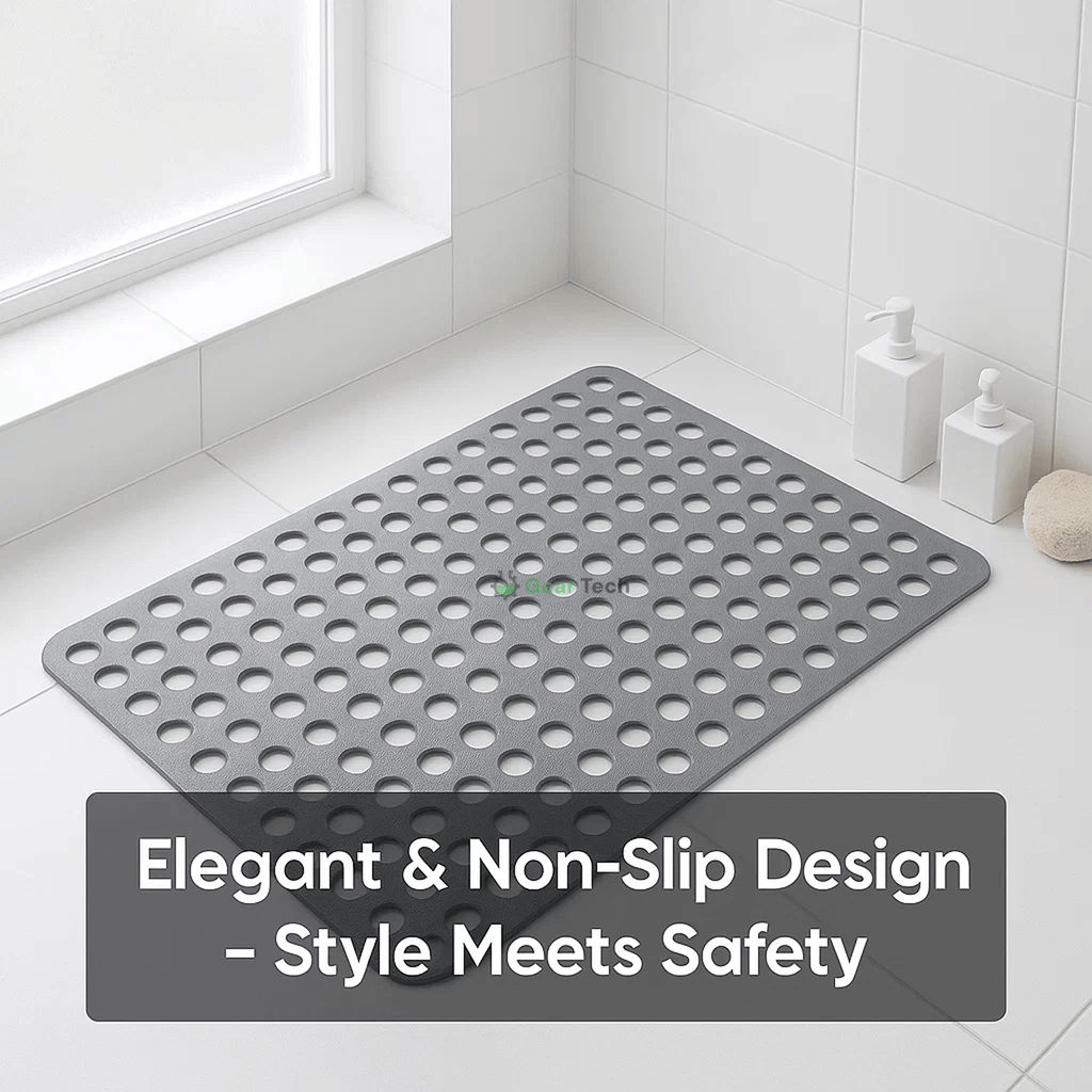 Alfombrilla de ducha HydraSafe con diseño antideslizante y resistente al moho para baños higiénicos