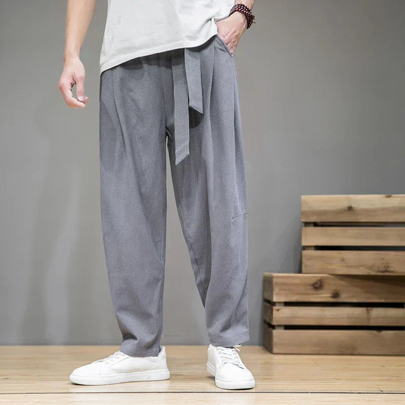 Men's Linen Pants With Relaxed Fit And Airy Comfort