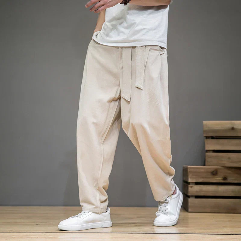 Men's Linen Pants With Relaxed Fit And Airy Comfort