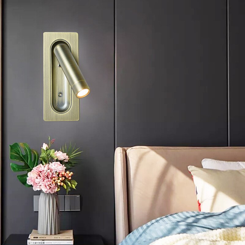 Wall Mounted Bedside Lamp With Directed Reading Light