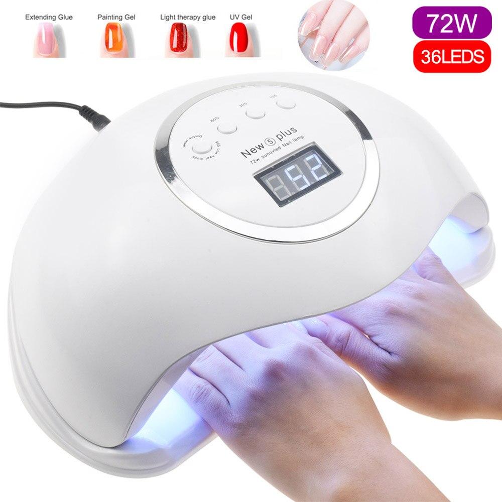 Lampu Kuku UV LED LumaPro Dengan Kuasa 72W, Pemasa LCD Dan Pilihan 99 Saat