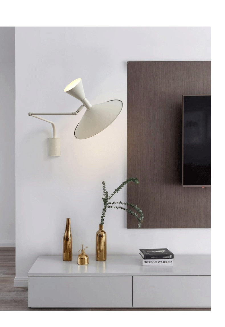 NovaSwing Modern Wall Lamp With Swing-Arm Plug-In Bedroom Decor