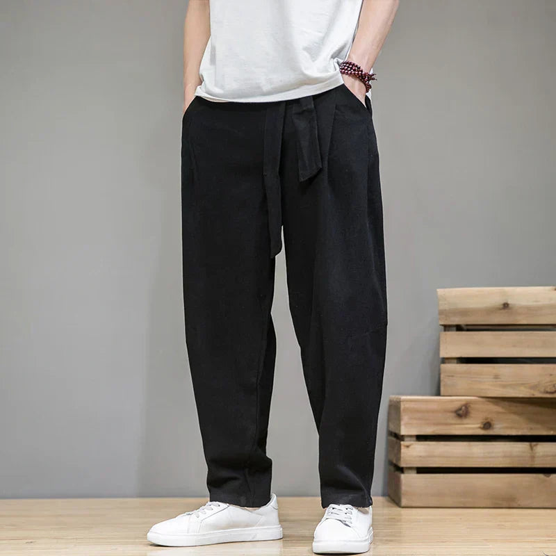 Men's Linen Pants With Relaxed Fit And Airy Comfort