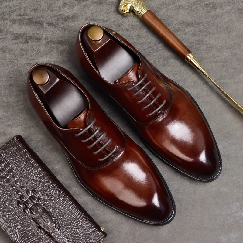 Aurelo Oxford Shoes In Italian Leather For Formal Attire