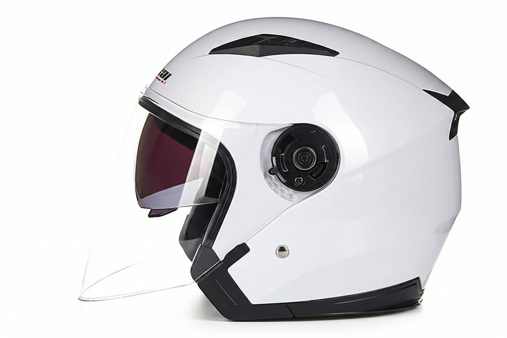 Dual-Visor Half Motorcycle Helmet - DOT Certified