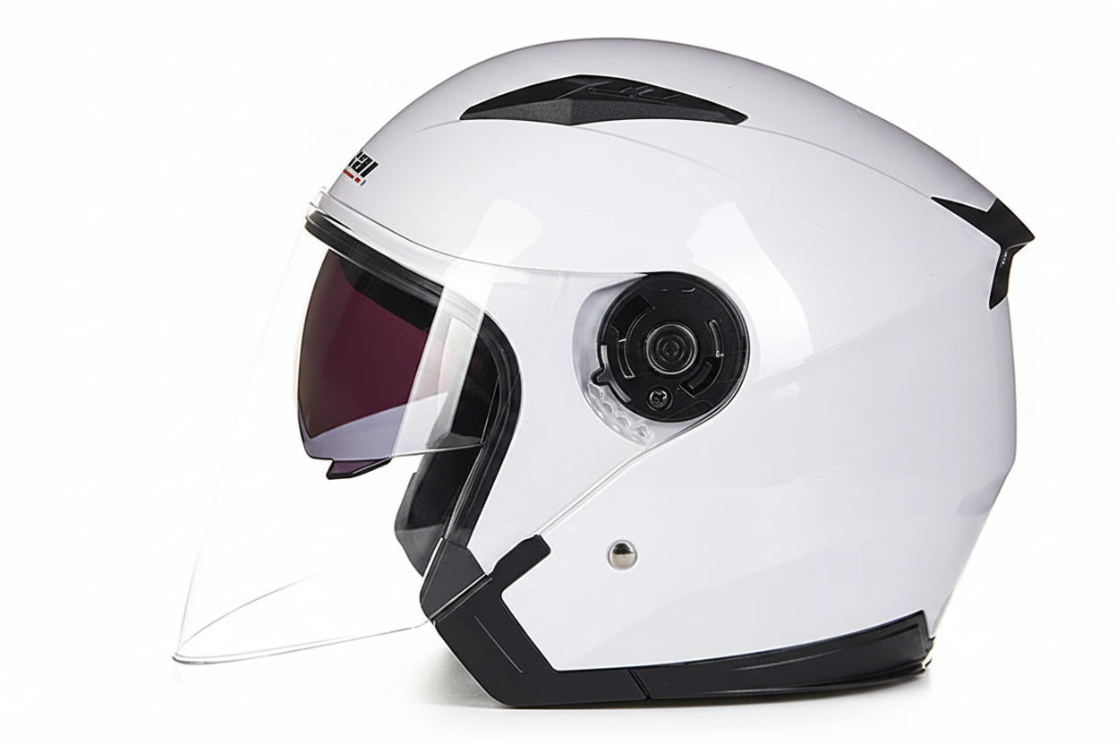 Dual-Visor Half Motorcycle Helmet - DOT Certified