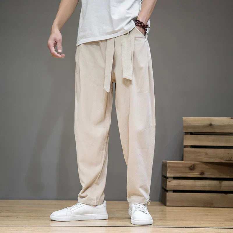 Men's Linen Pants With Relaxed Fit And Airy Comfort