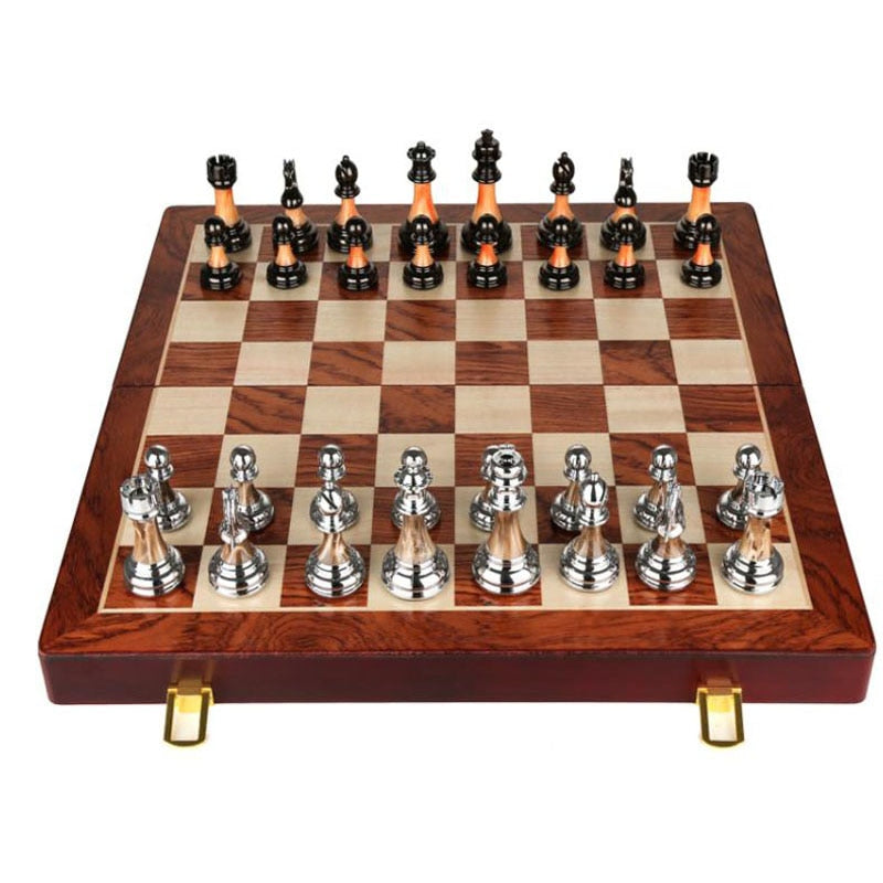 Jeu d'échecs RegalOrion en alliage premium sur plateau de 17,7 pouces