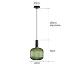 Lámpara colgante de vidrio vibrante con luz LED para salas de estar y dormitorios