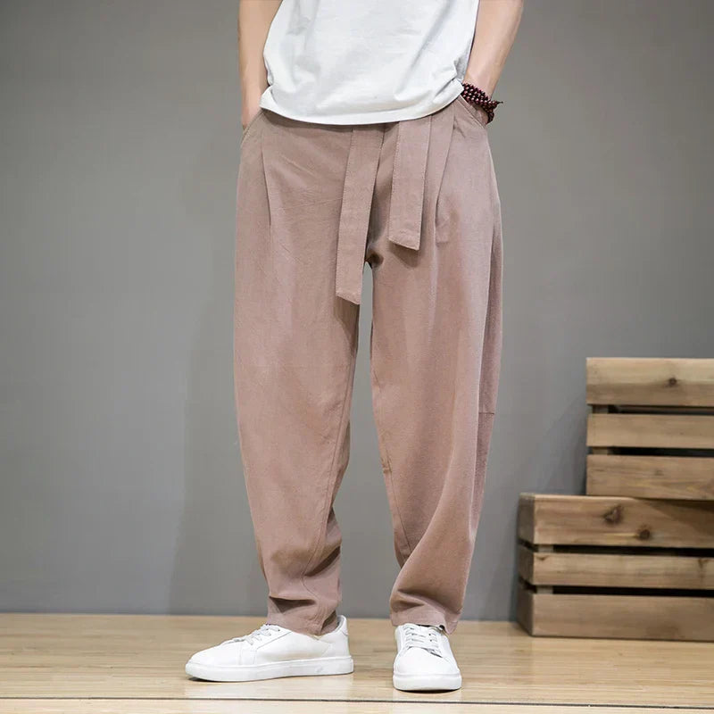 Men's Linen Pants With Relaxed Fit And Airy Comfort