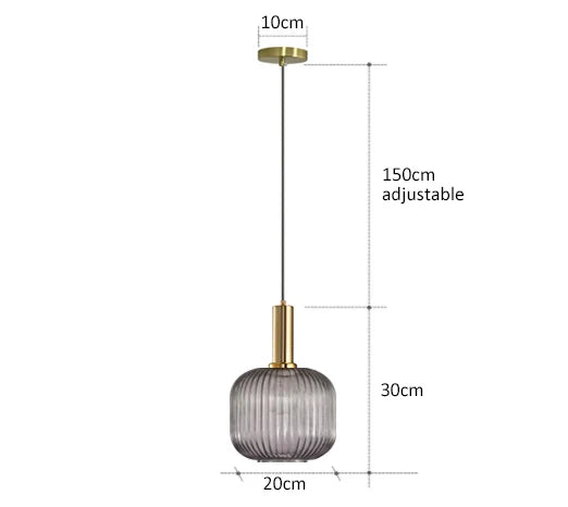 Lámpara colgante de vidrio vibrante con luz LED para salas de estar y dormitorios