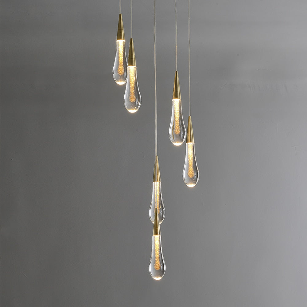 Lampada da soffitto Luneo DrizzleDrop con gocce LED morbide