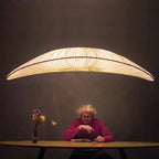 Suspension Aurelia blanche avec lustre en tissu