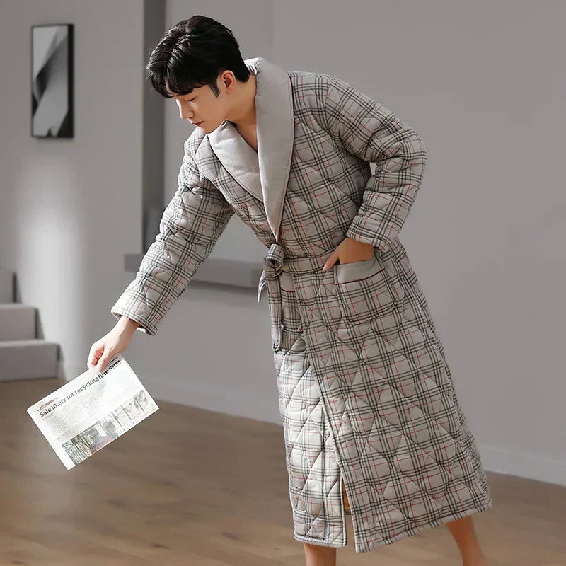 Robe de Banho Acolchoado CozyLayer para Conforto e Calor no Inverno