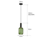Lámpara colgante de vidrio vibrante con luz LED para salas de estar y dormitorios
