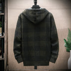 GlacierPeak Men's Plaid Wool Hooded Jacket For Winter