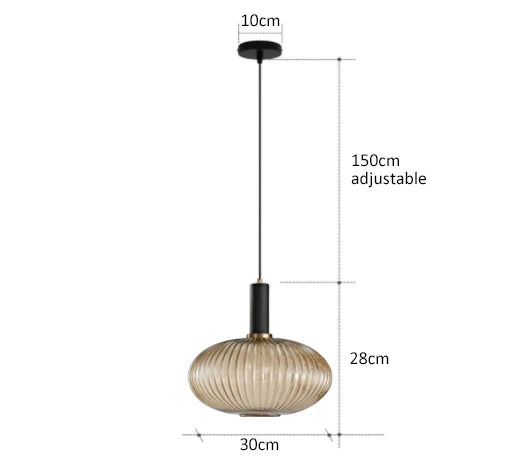 Lámpara colgante de vidrio vibrante con luz LED para salas de estar y dormitorios