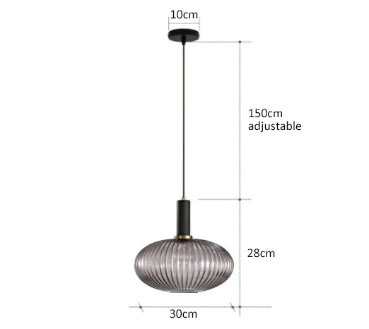 Lámpara colgante de vidrio vibrante con luz LED para salas de estar y dormitorios
