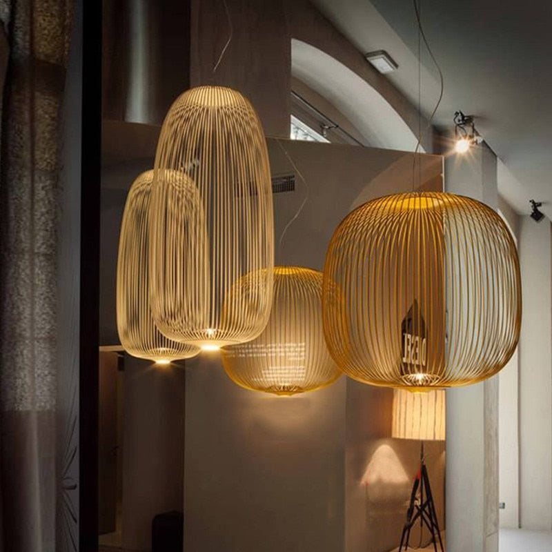 AeroSpire Spoke Lamp Pendant With Kaleidoscopic Shade
