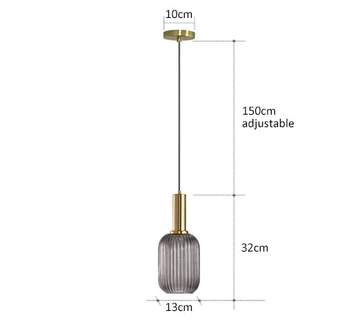 Lámpara colgante de vidrio vibrante con luz LED para salas de estar y dormitorios